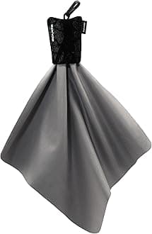 SPUDZ Classic Microfiber Lens Cleaner – Clip-On Pouch, Washable – for Binoculars, Scopes, Glasses, Screens | Stealth Shadow, 10 x 10 Inch