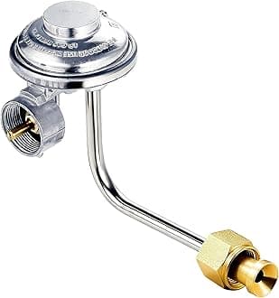 MCAMPAS 1 lb Propane Tank Regulator with 3/8" Flare Nut Universal Low Pressure Valve for Portable Grills, Camping Stoves & Camplux Griddles