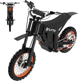 Tuttio Soleil01 Electric Dirt Bike for Teens Adults with Black Suspension Fork, Soleil01 BF Electric Bike with 48V 21AH Removable Battery, 14"/12" Fat Tire for Off Road Mountain