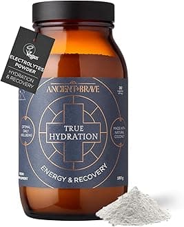 Ancient + Brave True Hydration 180g Jar - Electrolytes Powder with Magnesium, Potassium & Chromium - Natural Coconut Water Electrolyte Powder for Morning Hydration, Workout Recovery