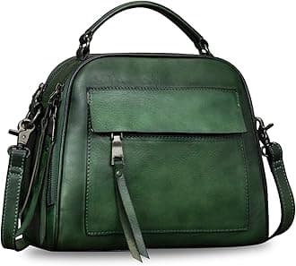 Genuine Leather Purses and Handbags for Women Shoulder Bag Vintage Handmade Real Leather Crossbody Satchel Purse with Strap