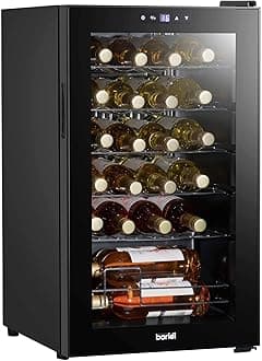 Dellonda Baridi 24 Bottle Wine Cooler Fridge with Digital Touch Screen Controls & LED Light, Black - DH9