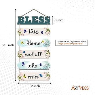 Artvibes Home Quote Decorative Wall Art Wooden Wall Hanger for Living Room | Bedroom | Gifts | Wall Hangings for Home Decoration | Modern Decor Items | Artworks Wall Hangings (WH_6613N), Set of 6