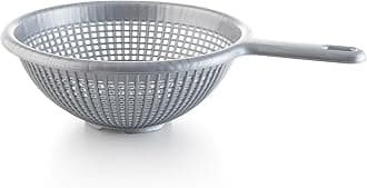 8.5 Inch Deep Plastic Strainer Colander with Long Handle – Made of Food Safe BPA-Free Plastic - Durable and Dishwasher Safe - Use for Pasta, Noodles, Spaghetti, Vegetables and More (1, Gray)
