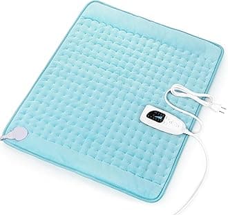 Deepsoon Heating Pad-Electric Heating Pads for Back,Neck,Abdomen,Moist Heated Pad for Shoulder,Knee,Hot Pad for Arms and Legs,Dry&Moist Heat & Auto Shut Off(Light Blue, 20''×24'')