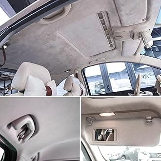 Suede Auto Headliner Fabric 122" L × 60" W with Foam Backing - Tube Packaging - Light Grey Interior Replacement Material for Car/Truck/SUV/RV Roof - Home Repair/DIY Headliner Material