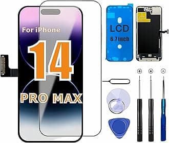 ZTR for iPhone 14 Pro Max Screen Replacement, 6.7'' COF LCD Display and Touch Digitizer Full Assembly with Repair Tool Kits, 120Hz Promotion, Screen Protector (for A2651, A2893, A2896, A2895, A2894)