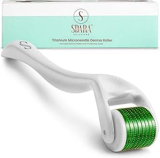 Derma Roller Cosmetic Needling Instrument For Face, 540 Titanium Micro Needle.25mm - Includes Free Storage Case (1-Pack)