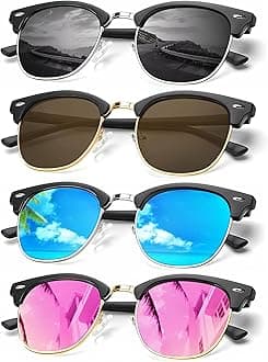 KALIYADIUnisex Polarized Retro Classic Trendy Stylish Sunglasses for Men Women Driving Sun glasses：100% UV Blocking