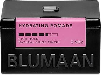 BLUMAAN Hydrating Pomade - Low Shine, High Hold - Water Based, Easy To Wash - Ideal for Quiffs, Pompadours, Ducktails & Slick Back Looks - 2.5 oz