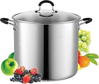 Cook N Home Professional Stainless Steel 12 Quart Stockpot Sauce Pot With Lid