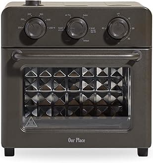 Our Place Wonder Oven | 6-in-1 Stainless Steel Air Fryer Toaster Oven Combo with Basket, Rack, Pan & Tray | Compact 13 QT Countertop Capacity - Toast, Roast, Bake, Reheat, Broil & Steam | Char