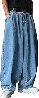 Men's Loose Fit Wide Leg Jeans Casual Baggy Hip Hop Jeans for Men Fashion Vintage Denim Pants with Pockets