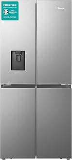 Hisense RQ560N4WCF Freestanding American Fridge Freezer Cross Door, No Frost, 454 liters, Stainless Steel - F Rated, Noise level: 41 decibels [Energy Class F]