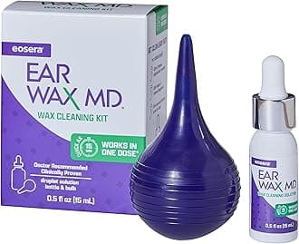 Earwax MD EOSERA Ear Wax Kit - Fast-Acting Ear Wax Removal Drops | Breaks Down & Dissolves Wax in Just 1 Treatment | Clinically Proven | Gentle & Safe | Includes Rinsing Bulb | 15mL