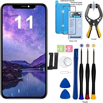 EFAITHFIX for iPhone 11 Screen Replacement COF 6.1 Inch LCD Screen Frame Assembly 3D Touch Display Screen Digitizer for A2111, A2223, A2221 with Repair Tools kit Tempered Glass Waterproof Adhesive