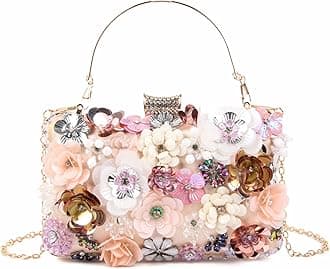 Women Clutches Flower Evening Handbag Chain Strap Shoulder Bag
