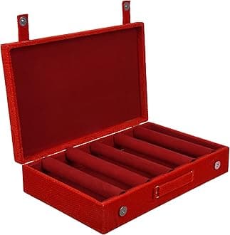 Kuber Industries Wooden Bangle Box For Woman|5 Rod Bangle Storage Box Organizer|Solid Lid & Handle|MAROON