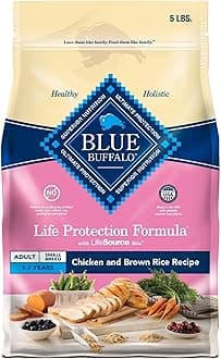 Blue Buffalo Life Protection Formula Adult Small Breed Dry Dog Food, Supports High Energy Needs, Made with Natural Ingredients, Chicken & Brown Rice Recipe, 5-lb. Bag