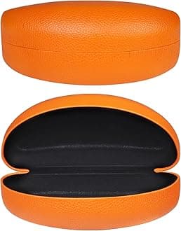 Hard Shell Sunglasses Case,PU Leather Classic Large Glasses Case for Women Men Lady