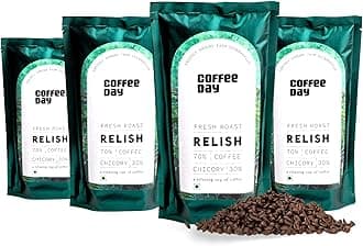 Cafe Coffee DayRELISH 200 gm each (Pack of 4) | Filter Coffee Powder | 70% Coffee & 30% Chicory, Medium to Dark Roast | South Indian Filter Coffee Powder| Freshly Roasted Ground Coffee Powder from Chikmagalur estates