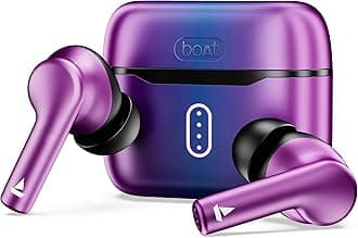 Boat Airdopes 141 Pro Buds, 13mm Drivers, Metallic Finish, 60HRS Battery, 4Mics ENx, Fast Charge, IPX5, v5.3 Bluetooth Earbuds, TWS Ear Buds Wireless Earphones with mic (Galactic Purple)