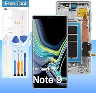 Screen Replacement for Samsung Galaxy Note 9 SM-N960, SM-N960F, SM-N960U 6.4" OLED LCD Display Touch Digitizer Assembly with Tools(Sliver with Frame)
