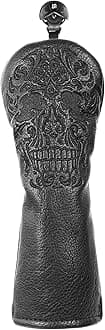 Skull Skeleton Black Golf Club Head Covers Headcover for Woods Driver and Hybrids Irons