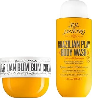 Brazilian Bum Bum Cream and Brazilian Play Moisturizing Shower Cream Gel Body Wash Full Size Bundle