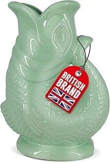 The Bubble Jug Duck Egg Water Jug 1.5L Extra Large Fish Shaped Ceramic Decorative Pitcher for Cocktail, Water, Gin - Bubbling Jug