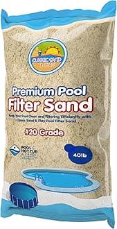 CLASSIC SAND & PLAY Swimming Pool Filter Sand for Above & Inground Pools, 40 lbs, Supports Residential and Commercial Filtration Systems, Premium Efficient Silica, No Clogging or Clumping, #20 Grade