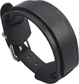 GelConnie Leather Cuff Bracelet Punk Braided Bracelets Rock Leather Wristbands Faux Mens Leather Bracelet Gothic Viking Bangle Adjustable Wrap Bracelet for Women, Men