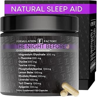 The Night Before 10-in-1 Sleep Support | Magnesium Glycinate, L-Theanine, Glycine, Apigenin & More | Supports Relaxation, Calm & Recovery | Non-Hormonal, Melatonin Free (120 Capsules 2 Month Supply)