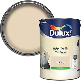 Dulux Silk Emulsion Paint For Walls And Ceilings - Ivory 5 Litres