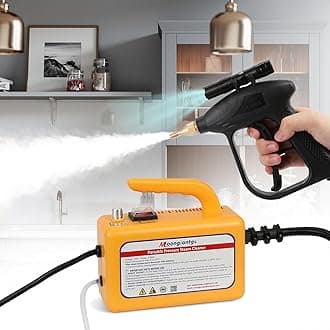 Moongiantgo 1700W High Pressure Steam Cleaner Handheld Portable Instant Steam Cleaning Machinefor Commercial Home USe Kitchen Bathroom Grout Tile Car Detailing (Yellow, 110V)