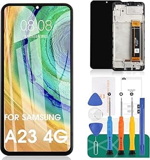 SRJTEK for Samsung Galaxy A23 Screen Replacement for Galaxy A23 LCD Display for SM-A235F SM-A235M Digitizer Touch Screen Assembly Replacement Repair Parts with Frame