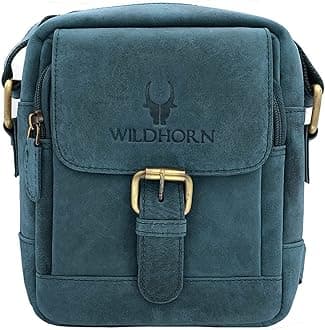 WILDHORN® Original Leather 9 inch Sling Bag for Men I Multipurpose Crossbody Bag I DIMENSION: L- 8 inch H- 9 inch W- 3 inch