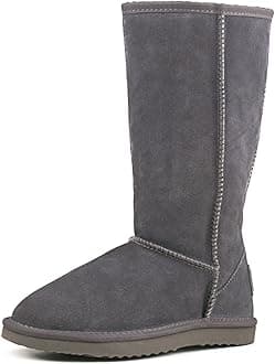 ShenduoWomen's Leather Classic Tall Snow Boots DA5815