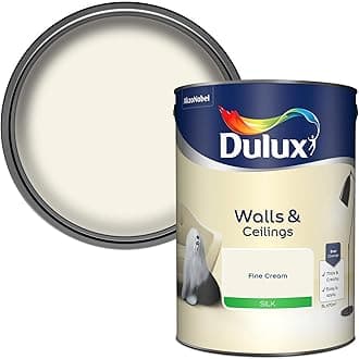DuluxWalls and Ceilings Silk Emulsion Paint, Fine Cream, 5 Liters