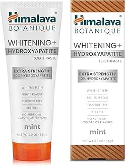 Botanique Whitening + Extra Strength Hydroxyapatite Toothpaste - 10% Nano Hydroxyapatite to Support Remineralization & Restore Enamel to Strengthen Teeth - Vegan, Mint Flavor, 3 oz