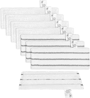 KEEPOW 8 Pack Karcher Steam Cleaner Accessories, Steam Cleaner Pads for Karcher EasyFix SC2, SC3, SC4, SC5 Steam Cleaner (4 Grey + 4 White)