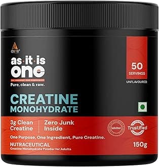 AS-IT-IS Nutrition 100% Creatine Monohydrate, Pure 2.5g Micronized Powder with Rapid Dissolution & Absorption, USA Labdoor Certified for Accuracy & Purity, Supports Performance & Recovery- Unflavored
