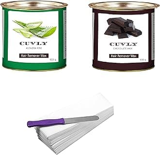 Wax Waxing Hair Removal Hot Wax Kit, Chocolate Wax 600g + Aloe Vera Wax 600g + strip 70pcs + knife Wax Combo Kit (Pack of 4) (Chocolate Wax & Aloe Vera Wax)