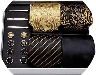 Designer Mens Tie Sets Collection, Eleagnt Gift Box Tie Clips Handkerchief Cufflink Set