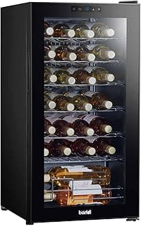 Dellonda Baridi 28 Bottle Wine Cooler Fridge with Digital Touch Screen Controls & LED Light, Black - DH10
