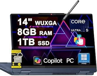 Lenovo IdeaPad Flex 5i 2-in-1 Laptop 14" WUXGA Touch Intel 12-core Ultra 5 225U (Beats Core 7 150U) 8GB RAM 1TB SSD Backlit for Creator Designer Business Professional Win11Pro ICP Hub/Copilot AI PC