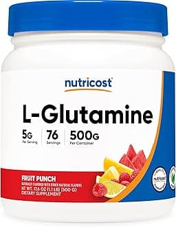 Nutricost L-Glutamine (500 Grams) (Fruit Punch)