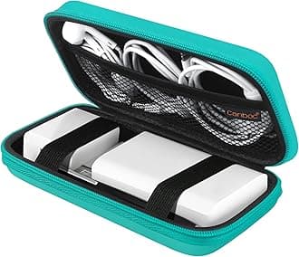 Canboc Electronics Travel Organizer, MacBook Charger Carrying Case, Electronic Accessories Portable Cable Storage Bag for Charging Cord, Power Adapter, MagSafe, USB Hub, Power Bank, Earbuds, Turquoise