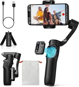 iSteady X3 SE Gimbal Stabilizer for iPhone, 3-Axis Phone Gimbal, Detachable Remote Control, Portable and Foldable, Gimbal for iPhone 16,15 &Android, Gimbal for Youtube Vlog TikTok, Black
