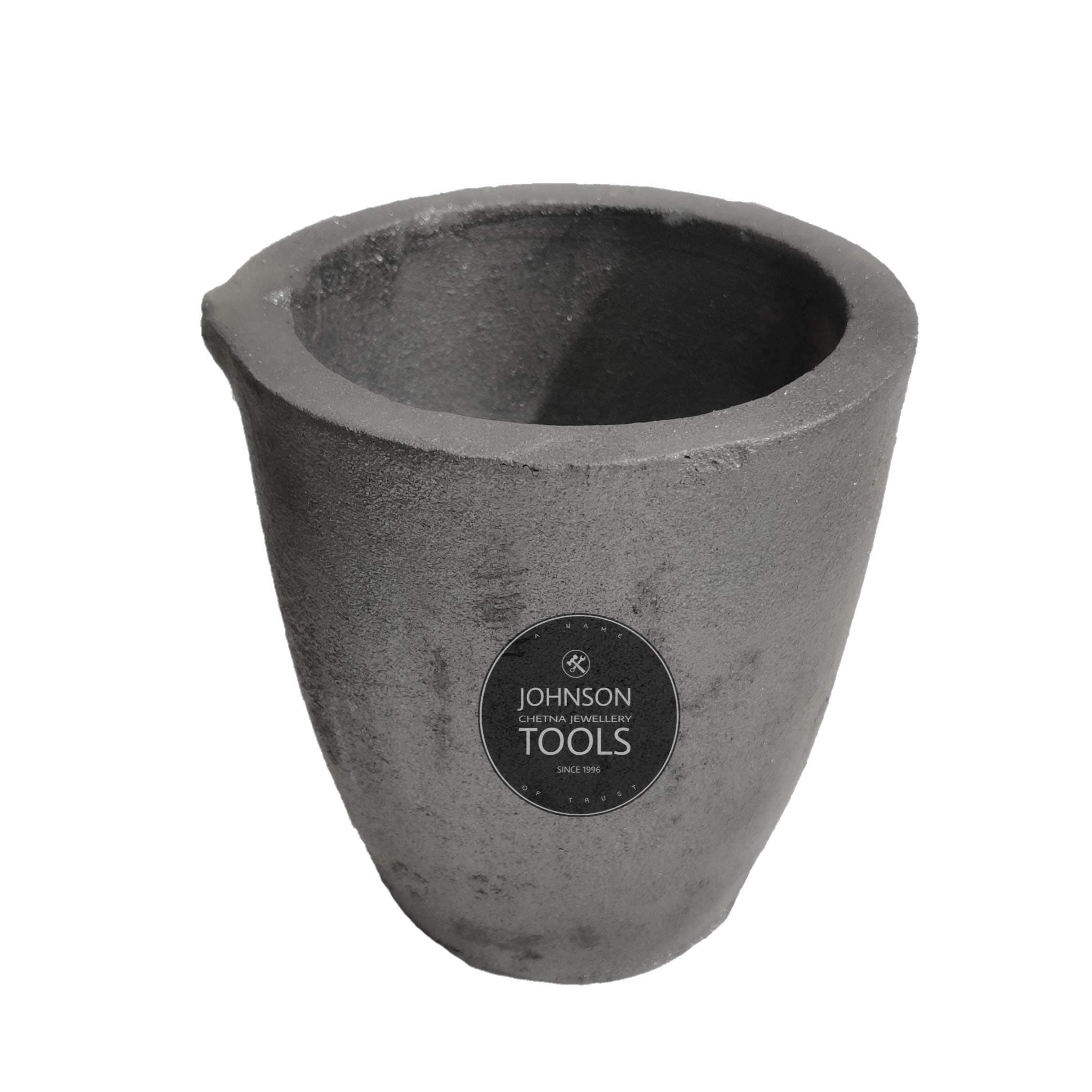 Johnson Tools Clay Graphite Crucible Pot 2no (3kg Capacity) for High Temperature Melting, Casting Refining Gold, Silver, Copper, Brass and Aluminium Metal - Electric or Gas Furnace